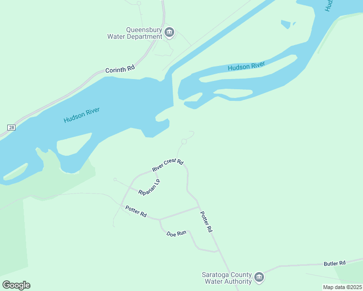 map of restaurants, bars, coffee shops, grocery stores, and more near 2 River Crest Road in Fort Edward