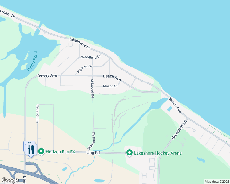 map of restaurants, bars, coffee shops, grocery stores, and more near 14 Moxon Drive in Rochester