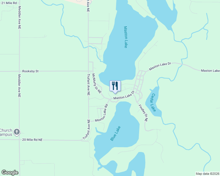 map of restaurants, bars, coffee shops, grocery stores, and more near 12565 Glorietta Drive in Sand Lake