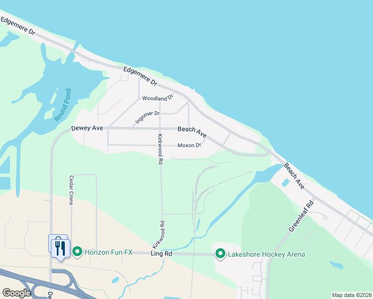map of restaurants, bars, coffee shops, grocery stores, and more near 104 Moxon Drive in Rochester