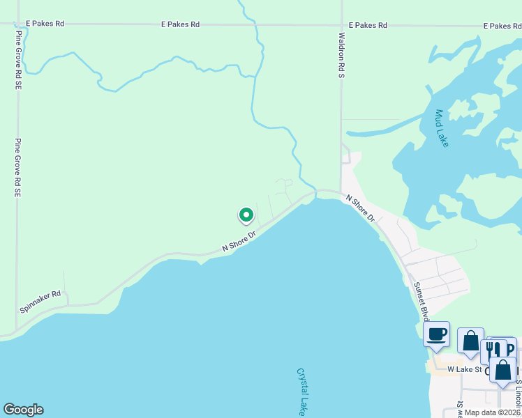 map of restaurants, bars, coffee shops, grocery stores, and more near 557 Richard Drive in Crystal