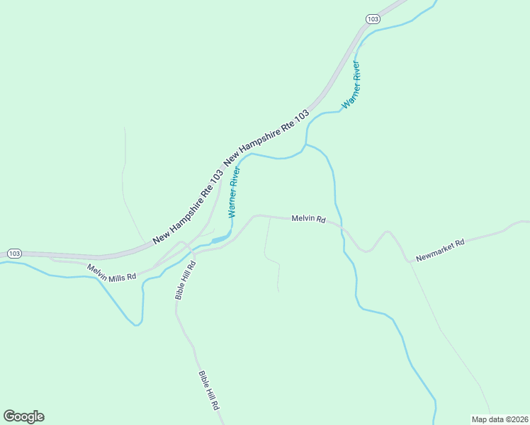 map of restaurants, bars, coffee shops, grocery stores, and more near 57 Melvin Road in Warner