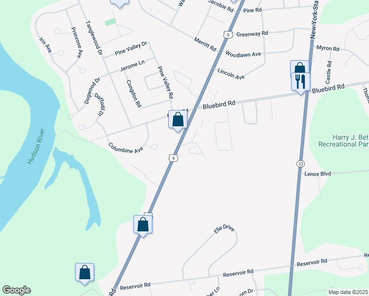map of restaurants, bars, coffee shops, grocery stores, and more near 1650 Saratoga Road in South Glens Falls