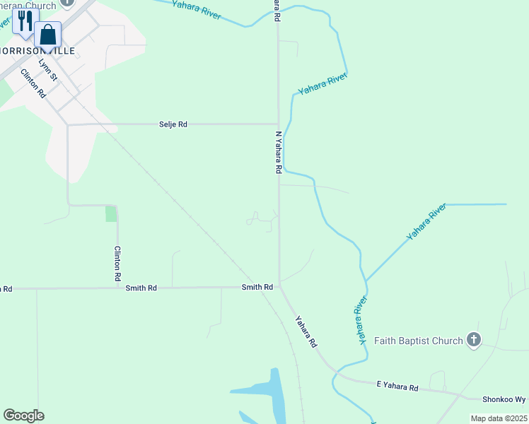 map of restaurants, bars, coffee shops, grocery stores, and more near 7717 North Yahara Road in DeForest