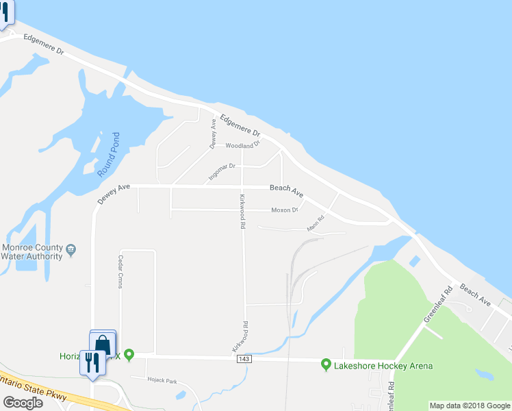 map of restaurants, bars, coffee shops, grocery stores, and more near 176 Moxon Drive in Rochester