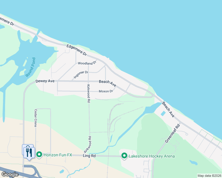 map of restaurants, bars, coffee shops, grocery stores, and more near 14 Moxon Drive in Rochester