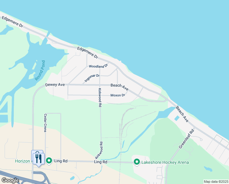 map of restaurants, bars, coffee shops, grocery stores, and more near 104 Moxon Drive in Rochester