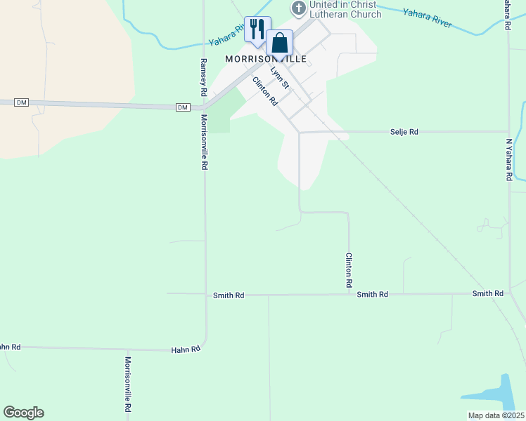 map of restaurants, bars, coffee shops, grocery stores, and more near in Morrisonville