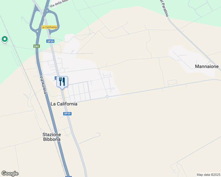 map of restaurants, bars, coffee shops, grocery stores, and more near 10 Via Aldo Moro in La California