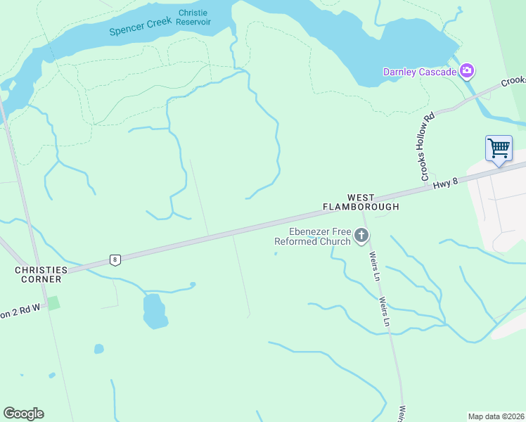 map of restaurants, bars, coffee shops, grocery stores, and more near 238 Highway 8 in Hamilton