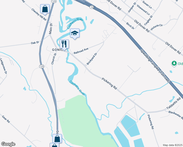 map of restaurants, bars, coffee shops, grocery stores, and more near 132 Pickering Road in Rochester