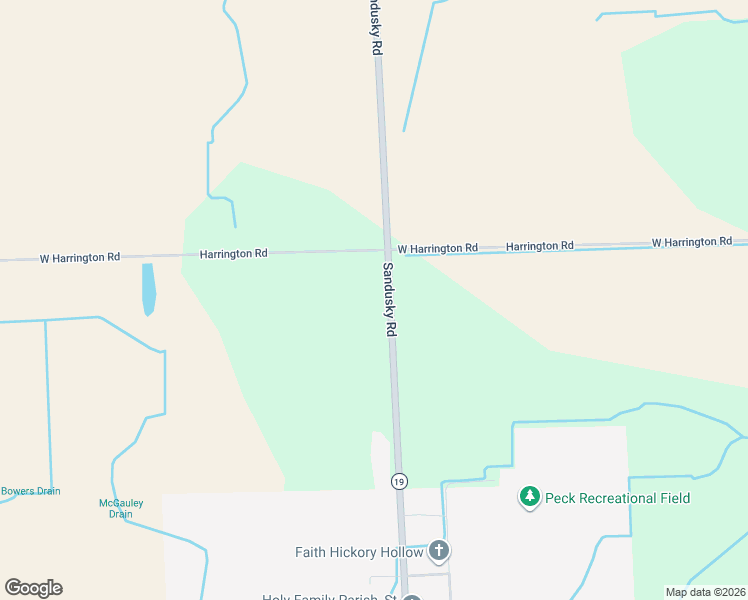 map of restaurants, bars, coffee shops, grocery stores, and more near 5000-5198 Sandusky Road in Peck