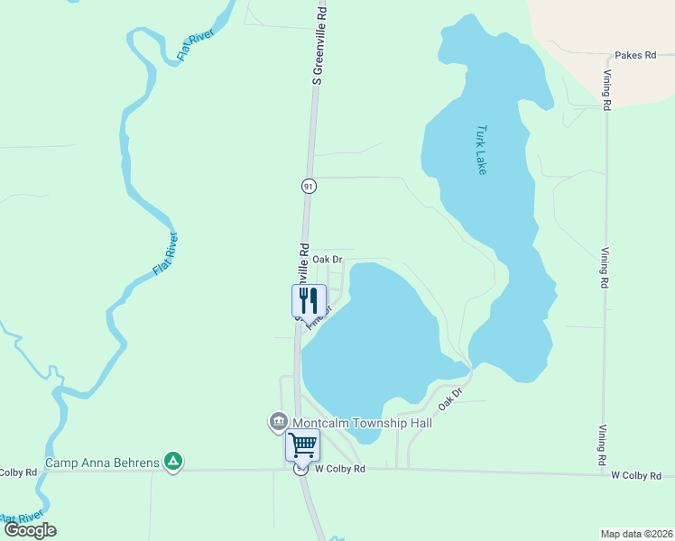 map of restaurants, bars, coffee shops, grocery stores, and more near 374 Oak Drive in Greenville