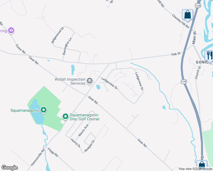 map of restaurants, bars, coffee shops, grocery stores, and more near 412 Ledgeview Drive in Rochester