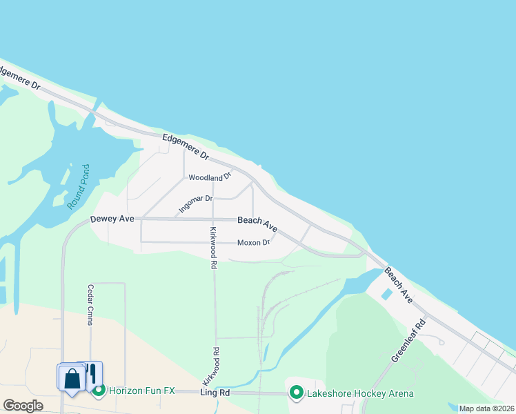 map of restaurants, bars, coffee shops, grocery stores, and more near 1262 Beach Avenue in Rochester