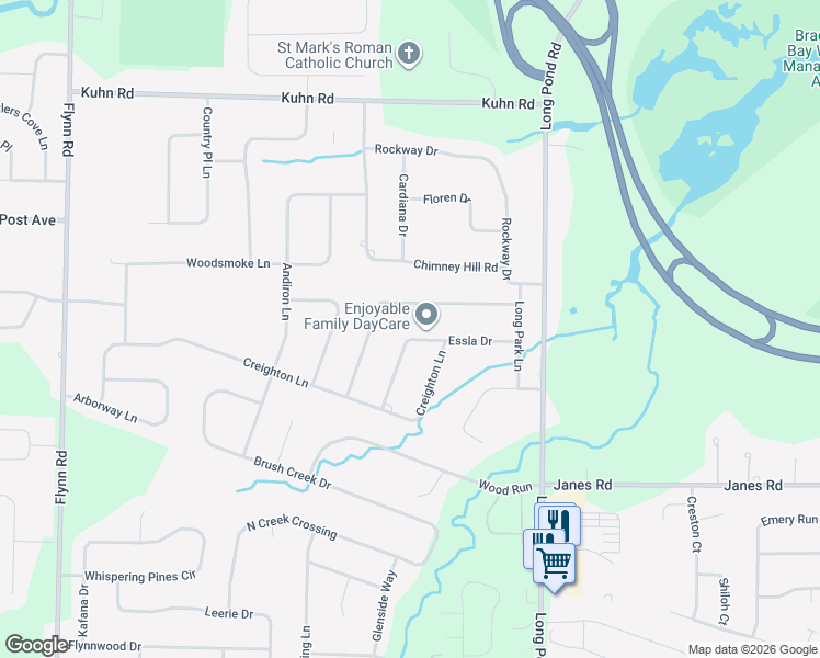 map of restaurants, bars, coffee shops, grocery stores, and more near 110 Essla Drive in Rochester
