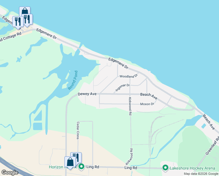 map of restaurants, bars, coffee shops, grocery stores, and more near 210 Ingomar Drive in Rochester