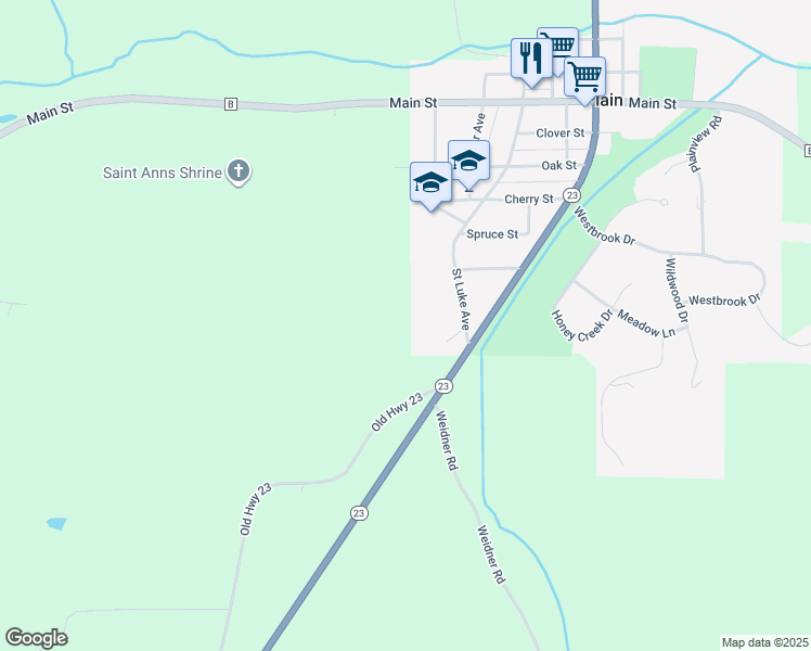 map of restaurants, bars, coffee shops, grocery stores, and more near 1680 Saint Luke Avenue in Plain
