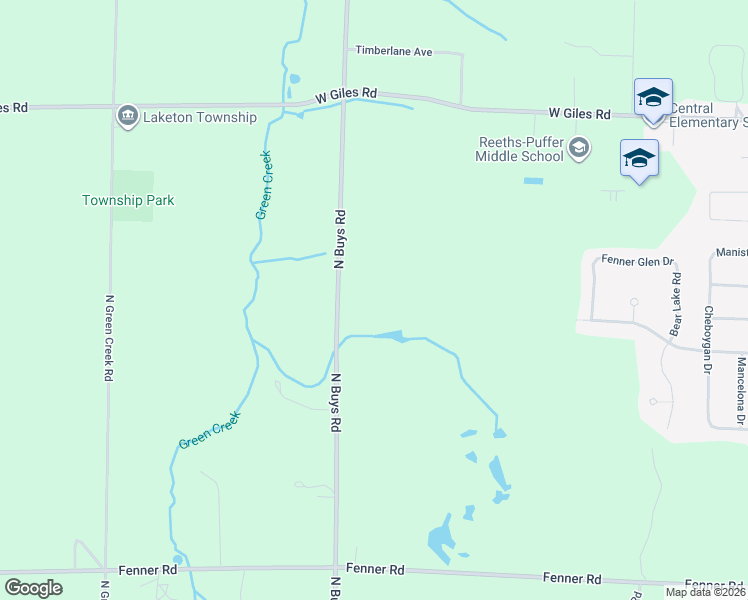 map of restaurants, bars, coffee shops, grocery stores, and more near 1012 North Buys Road in Muskegon