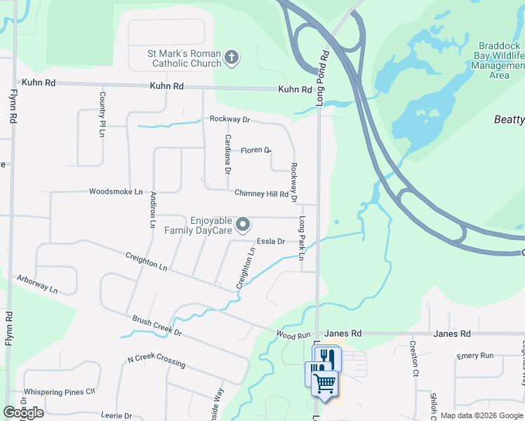 map of restaurants, bars, coffee shops, grocery stores, and more near 255 Chimney Hill Road in Rochester
