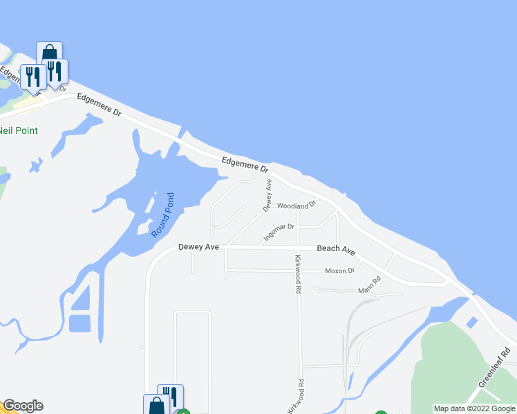 map of restaurants, bars, coffee shops, grocery stores, and more near 5199 Dewey Avenue in Rochester