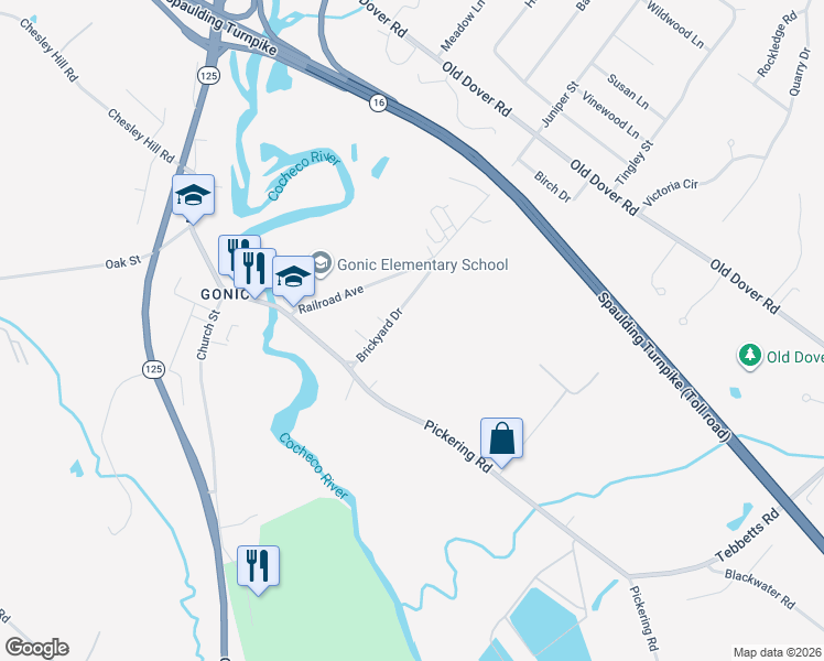 map of restaurants, bars, coffee shops, grocery stores, and more near 28 Brickyard Drive in Rochester