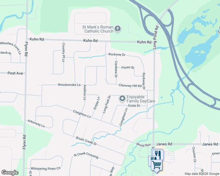 map of restaurants, bars, coffee shops, grocery stores, and more near 175 Chimney Hill Road in Rochester