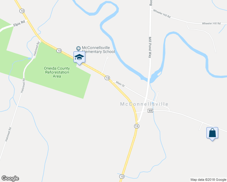 map of restaurants, bars, coffee shops, grocery stores, and more near 8495 New York 13 in Blossvale