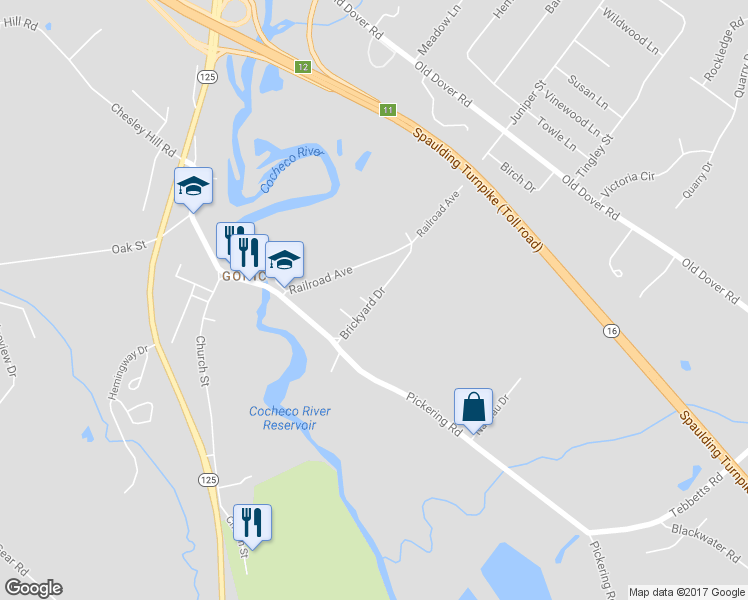map of restaurants, bars, coffee shops, grocery stores, and more near 28 Brickyard Drive in Rochester