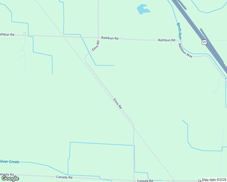 map of restaurants, bars, coffee shops, grocery stores, and more near 10315 Elms Road in Birch Run