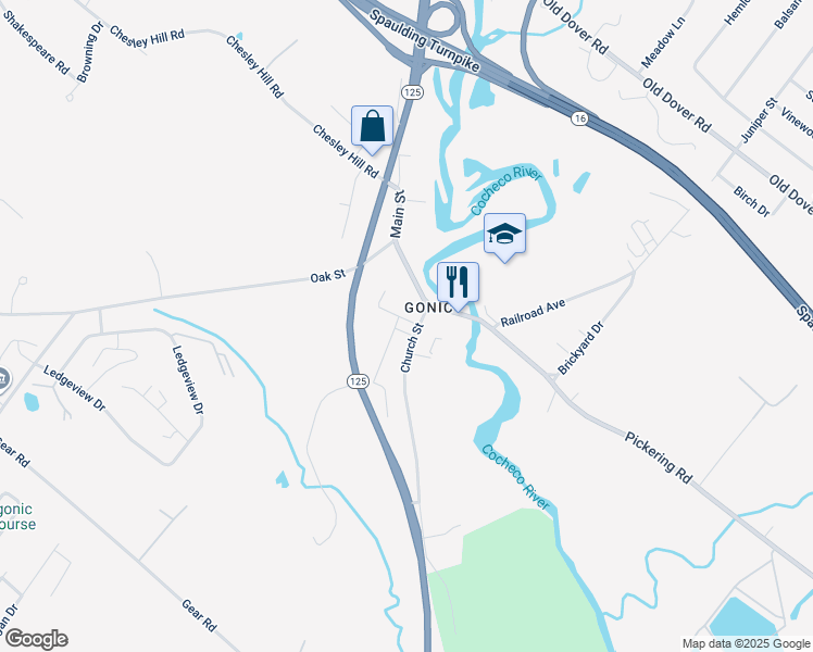 map of restaurants, bars, coffee shops, grocery stores, and more near 25 Church Street in Rochester