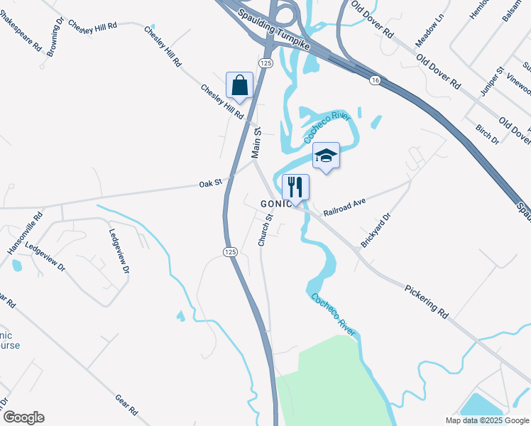 map of restaurants, bars, coffee shops, grocery stores, and more near 25 Church Street in Rochester