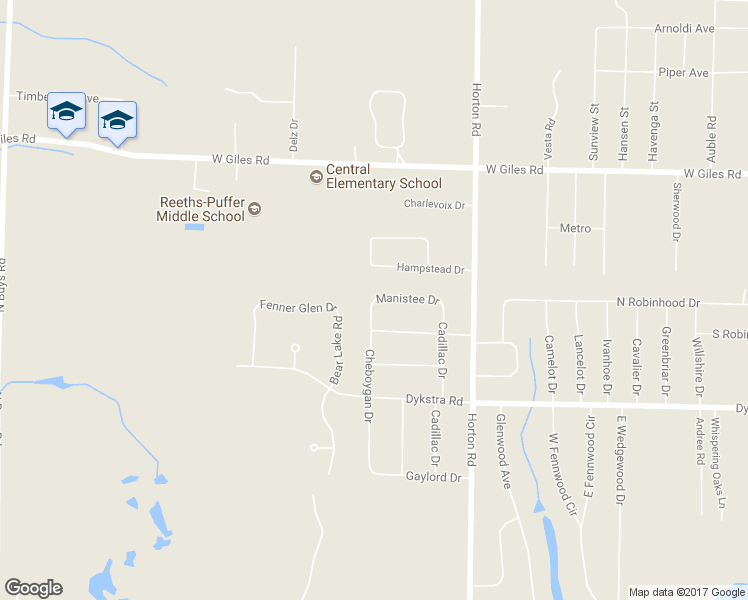 map of restaurants, bars, coffee shops, grocery stores, and more near 2303 Cheboygan Drive in Muskegon