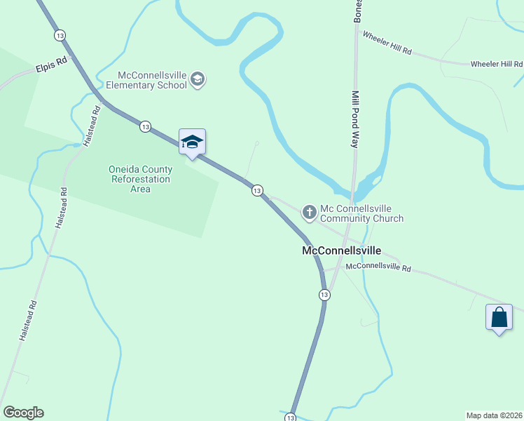 map of restaurants, bars, coffee shops, grocery stores, and more near 8495 New York 13 in Blossvale