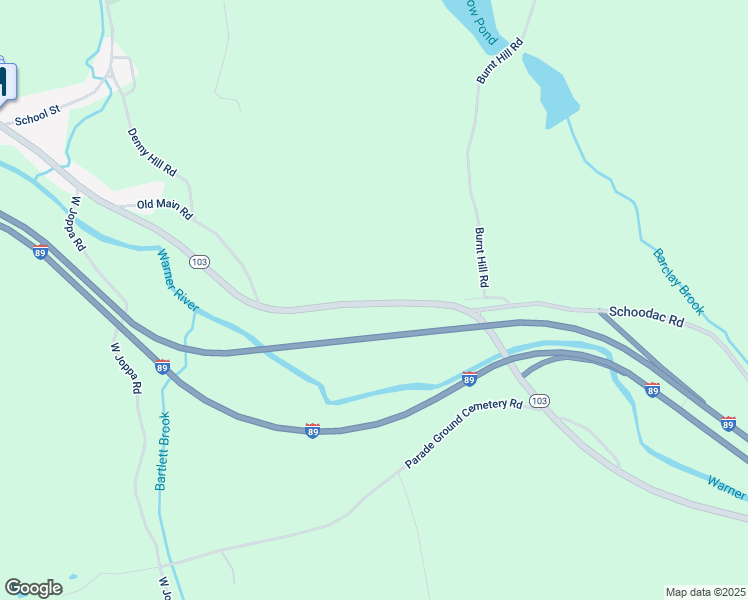 map of restaurants, bars, coffee shops, grocery stores, and more near 225 East Main Street in Warner