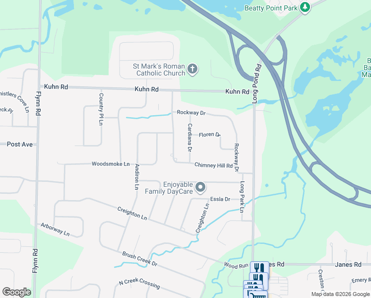 map of restaurants, bars, coffee shops, grocery stores, and more near 46 Cardiana Drive in Rochester