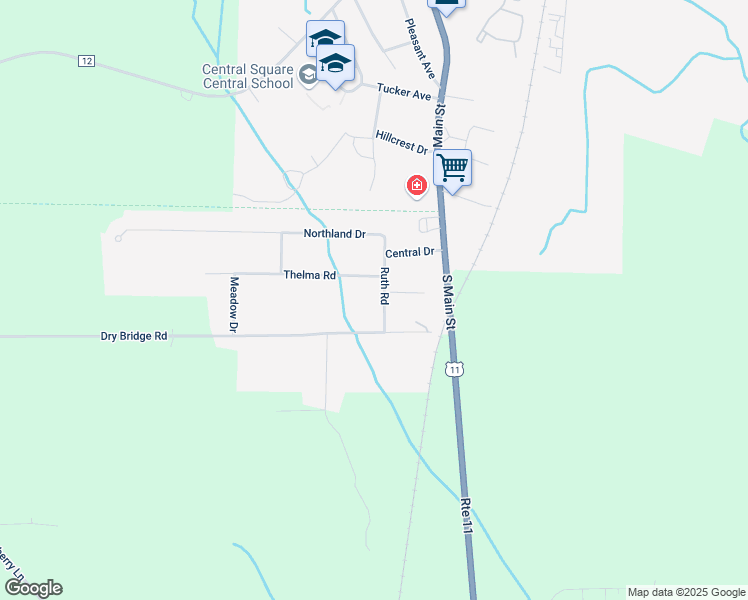 map of restaurants, bars, coffee shops, grocery stores, and more near 314 Ruth Rd in Central Square