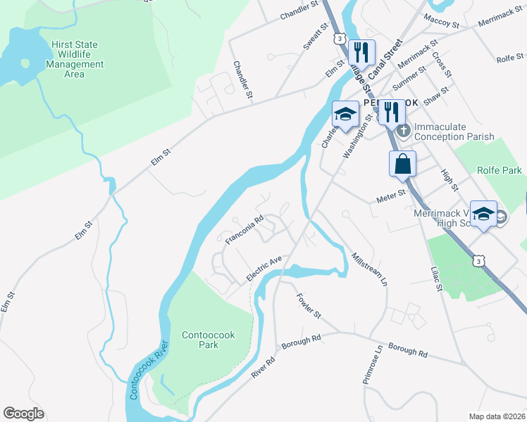 map of restaurants, bars, coffee shops, grocery stores, and more near 8 Modena Drive in Concord