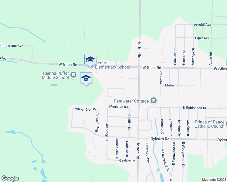 map of restaurants, bars, coffee shops, grocery stores, and more near 1720 Cornerstone Drive in Muskegon