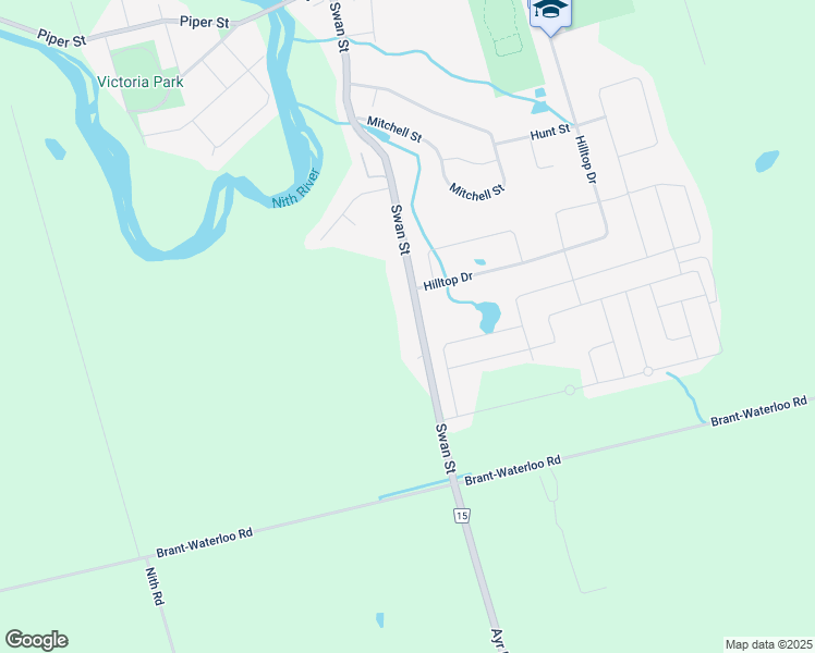 map of restaurants, bars, coffee shops, grocery stores, and more near 1126 Swan Street in Ayr