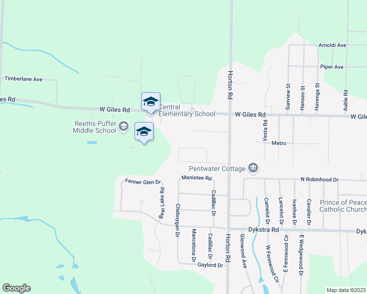 map of restaurants, bars, coffee shops, grocery stores, and more near 1720 Cornerstone Drive in Muskegon