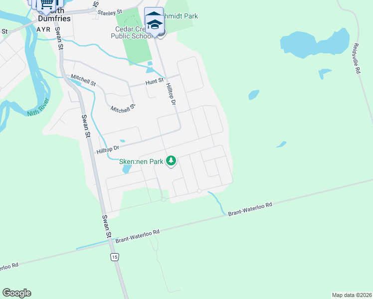 map of restaurants, bars, coffee shops, grocery stores, and more near 323 Vincent Drive in Ayr