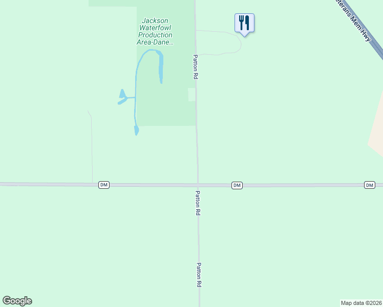 map of restaurants, bars, coffee shops, grocery stores, and more near 7611 Patton Road in Dane