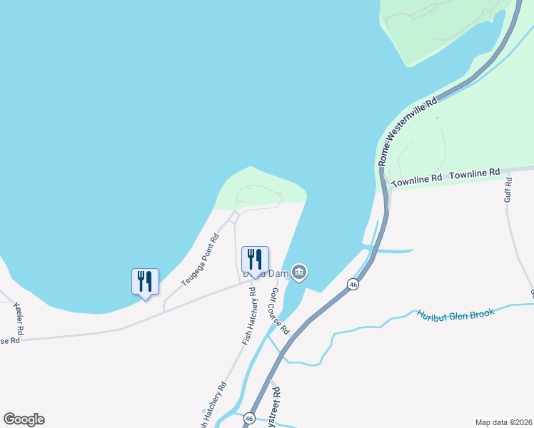 map of restaurants, bars, coffee shops, grocery stores, and more near 8641-8699 W Teugega Point Rd in Rome