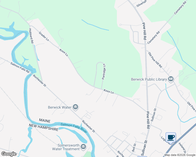 map of restaurants, bars, coffee shops, grocery stores, and more near 53 Partridge Lane in Berwick