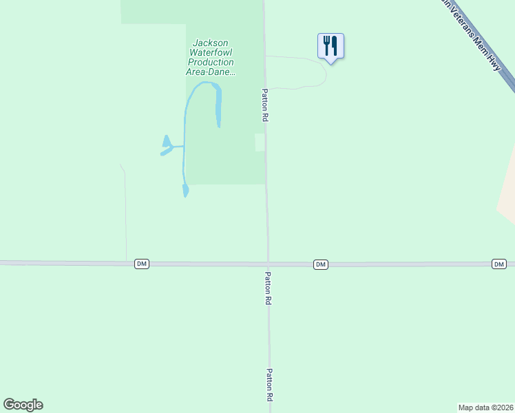 map of restaurants, bars, coffee shops, grocery stores, and more near 7611 Patton Road in Dane