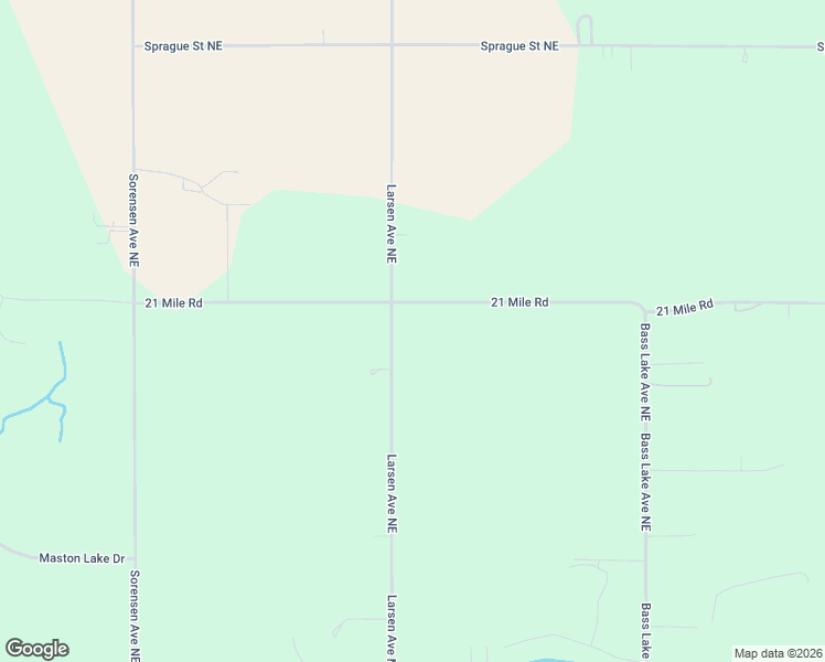 map of restaurants, bars, coffee shops, grocery stores, and more near 17000 Larsen Avenue Northeast in Gowen