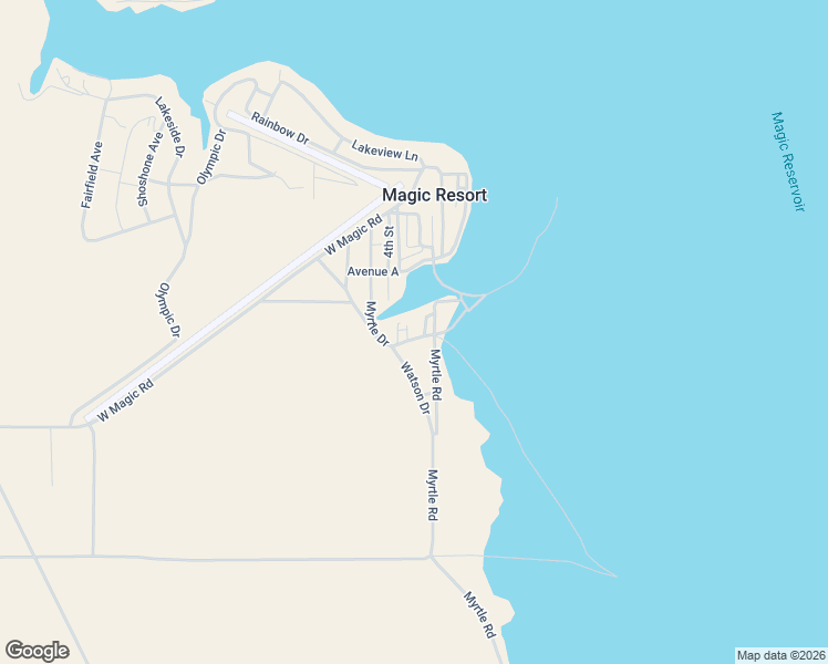 map of restaurants, bars, coffee shops, grocery stores, and more near Myrtle Drive in Shoshone