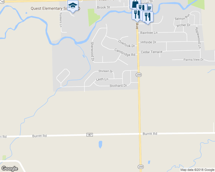 map of restaurants, bars, coffee shops, grocery stores, and more near 55 Stothard Street in Hilton