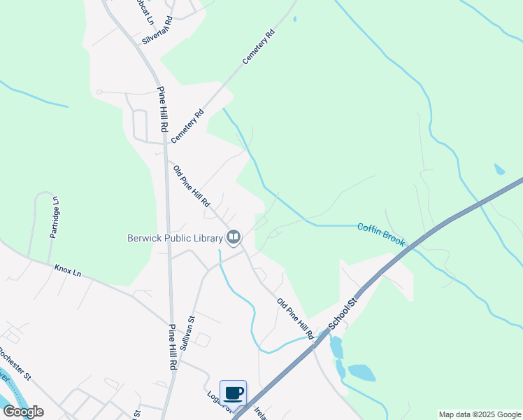 map of restaurants, bars, coffee shops, grocery stores, and more near 7 Norman Court in Berwick